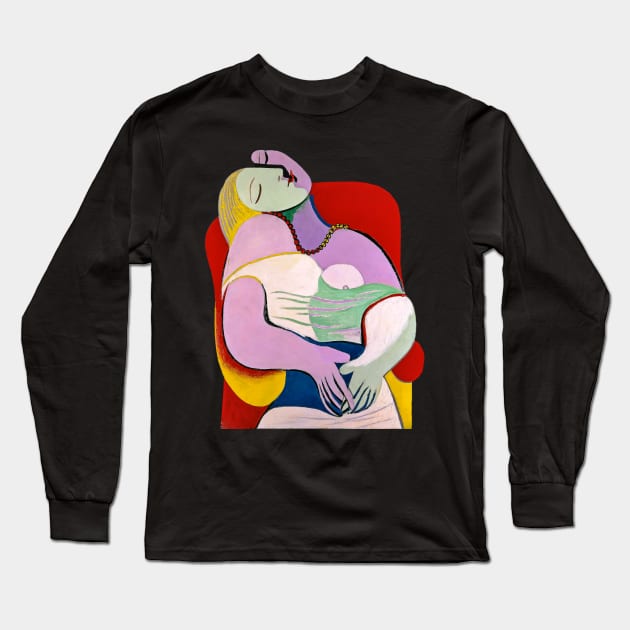 Le Rêve ( "The Dream") - Pablo Picasso (Transparent background) Long Sleeve T-Shirt by GrampaTony